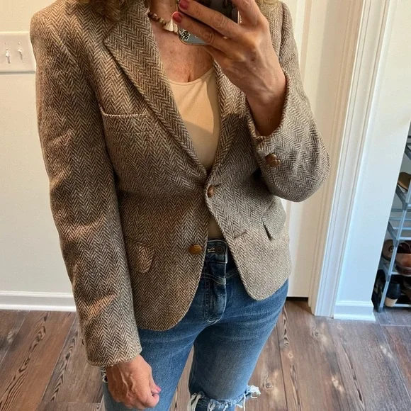 Vintage brown tweed quintessential fall winter blazer - Picture 8 of 15